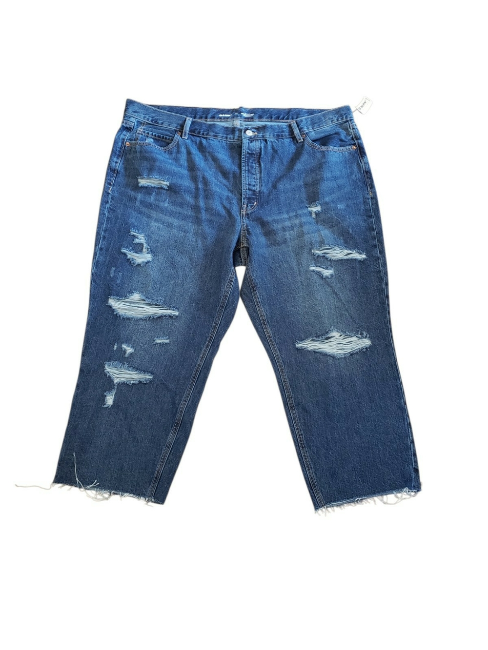 Old Navy Women's Distressed Dark Blue Cropped Jeans